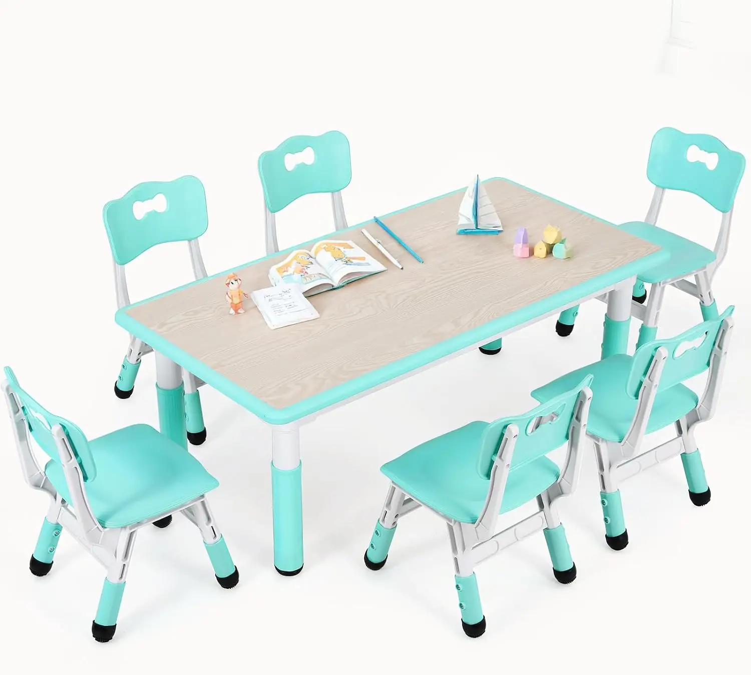 Art Craft Preschool - Set Meja dan 6 Kursi Anak,