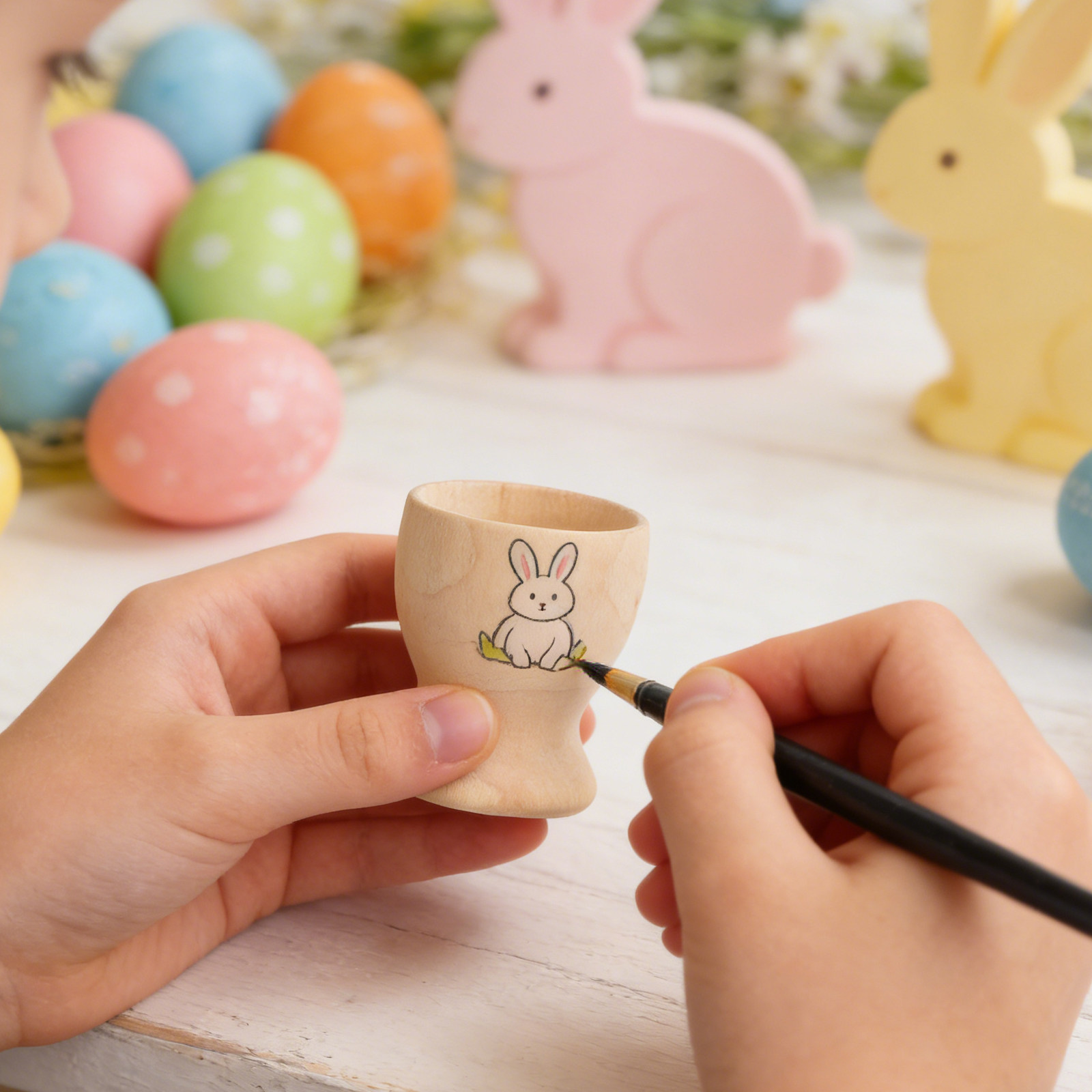 Art Craft Preschool - 12 Buah Tempat Telur Kayu Kosong