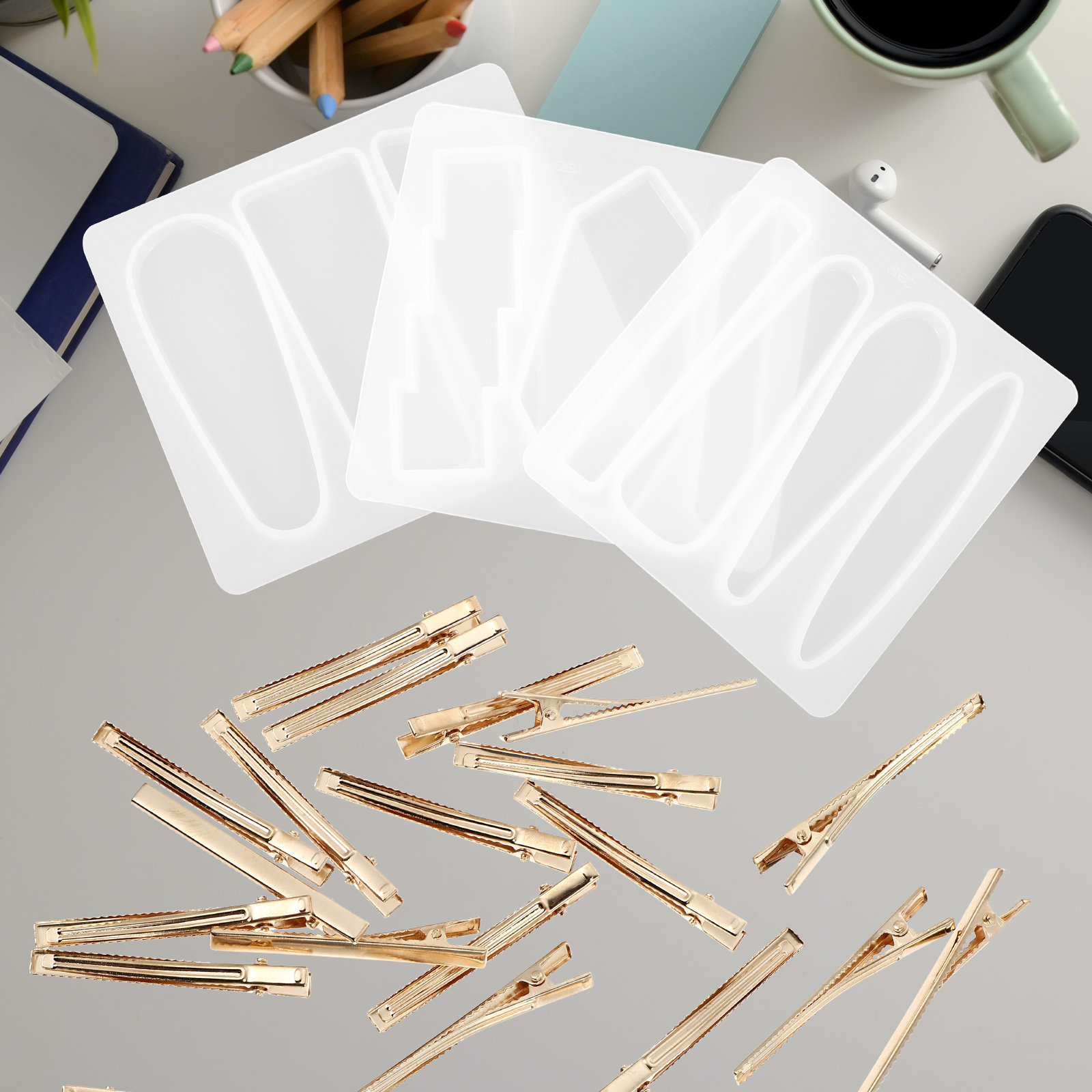 Art Craft Handmade - 1Set Cetakan Jepit Rambut Silikon DIY