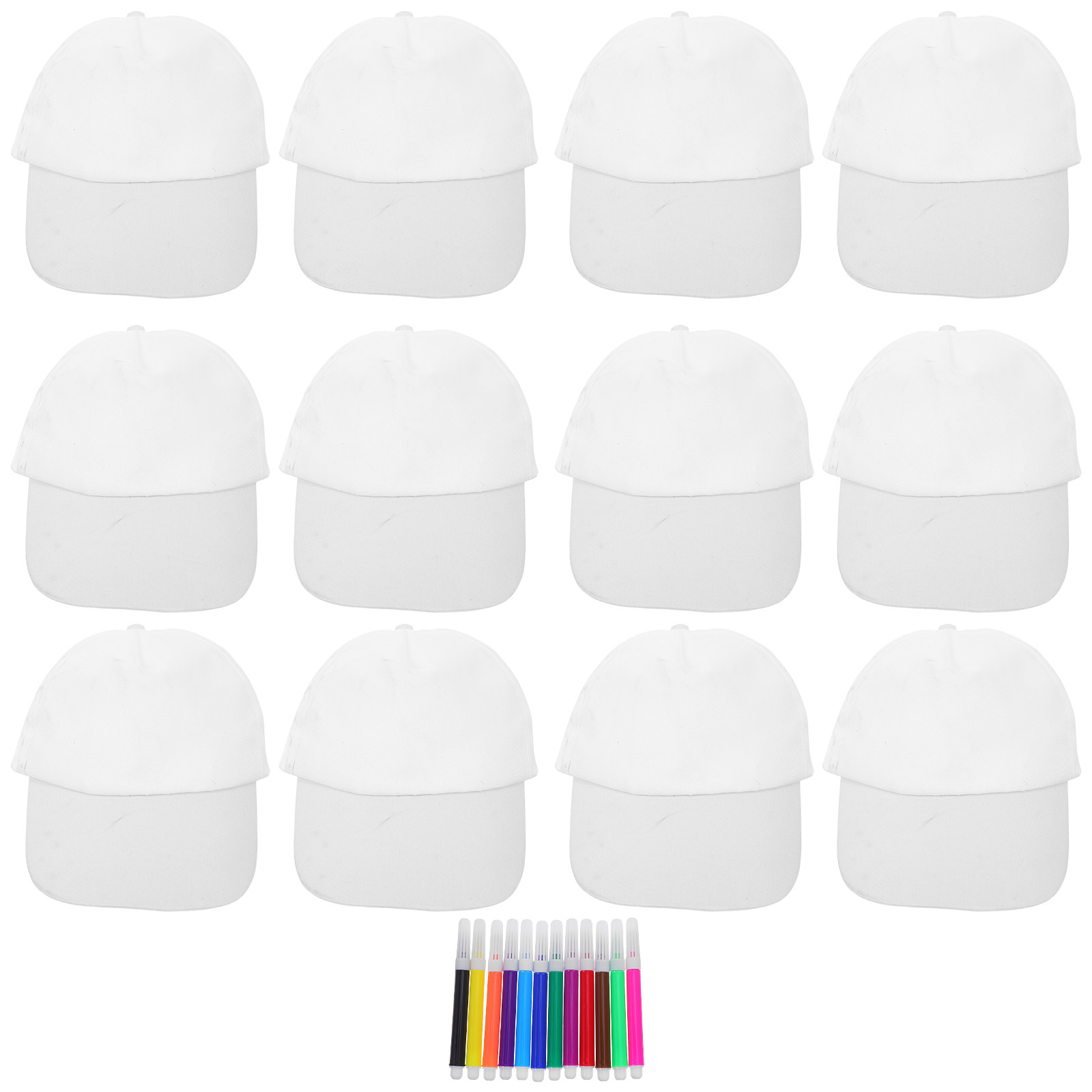 Art Craft Kit - 1Set Topi Baseball Anak Polos Putih,
