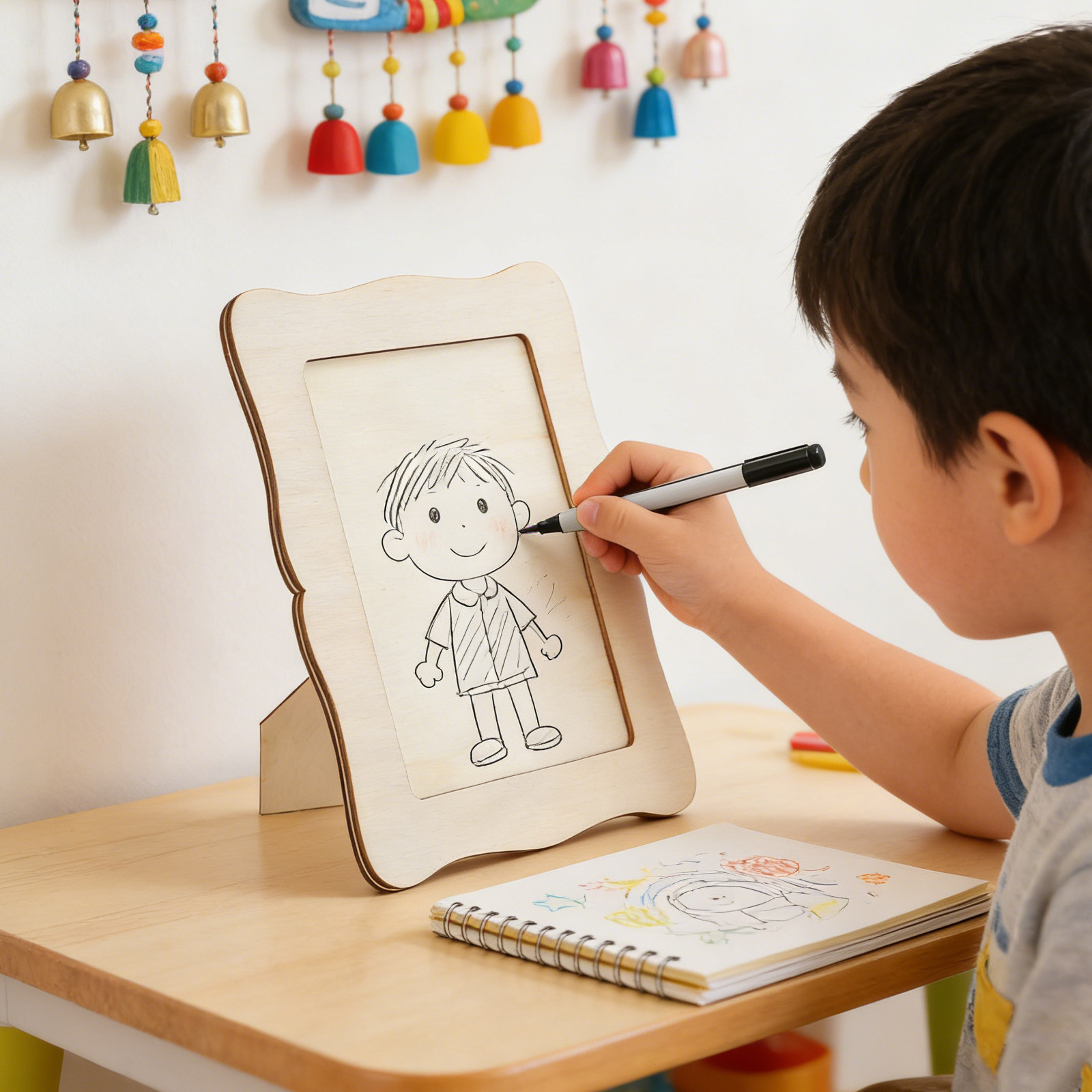 Art Craft Preschool - 4 Buah Bingkai Foto Kayu yang