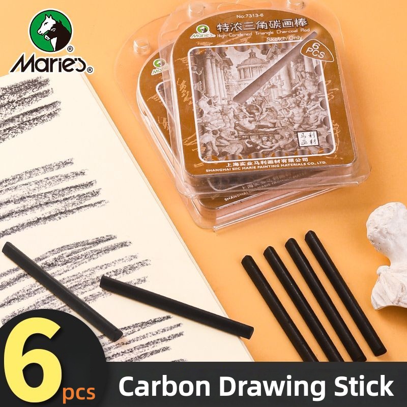 Sketching Charcoal Set - Pensil arang segitiga, pensil arang batangan,