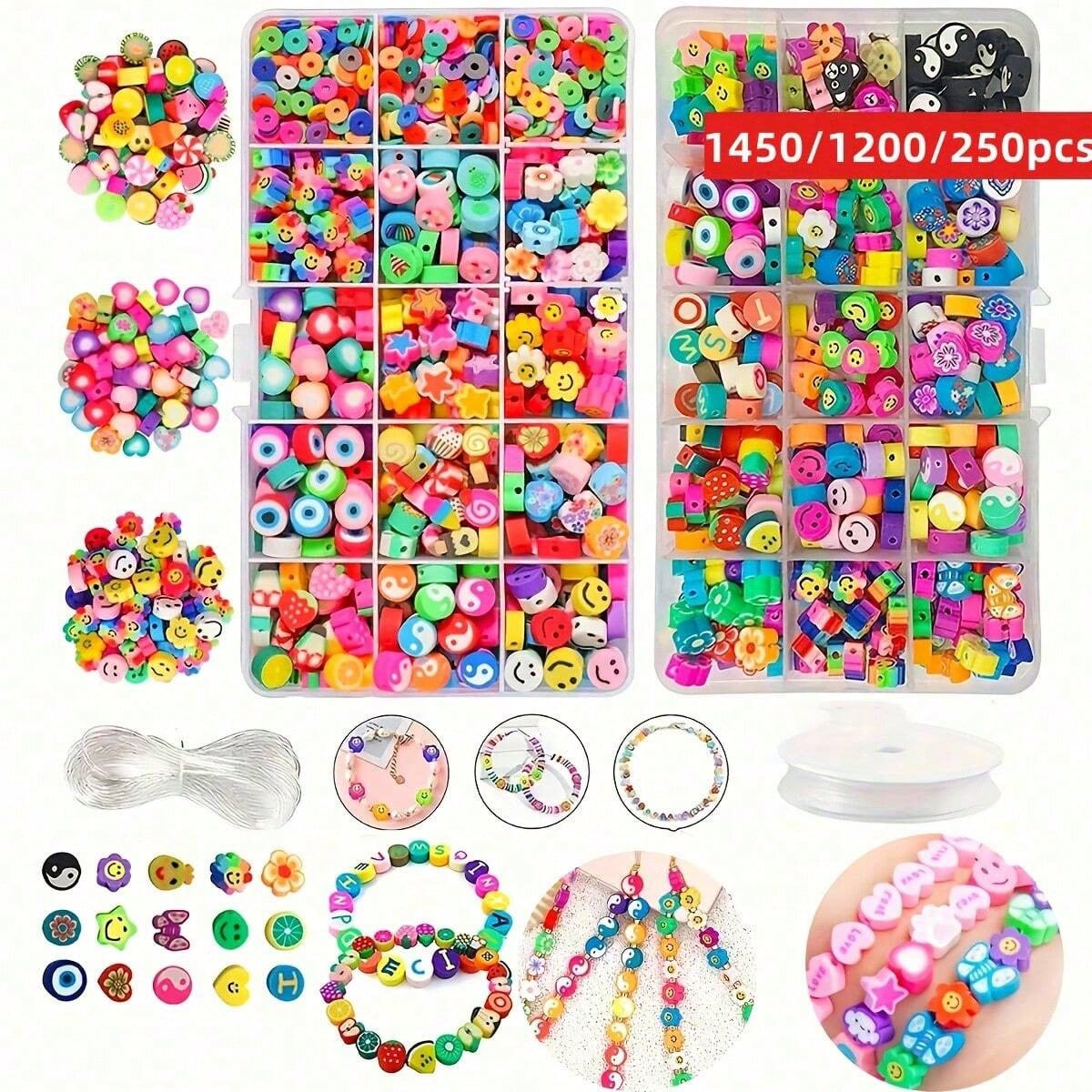 Polymer Clay Set - 1450/1200/250pcs Set Manik-manik Tanah Liat Polimer,
