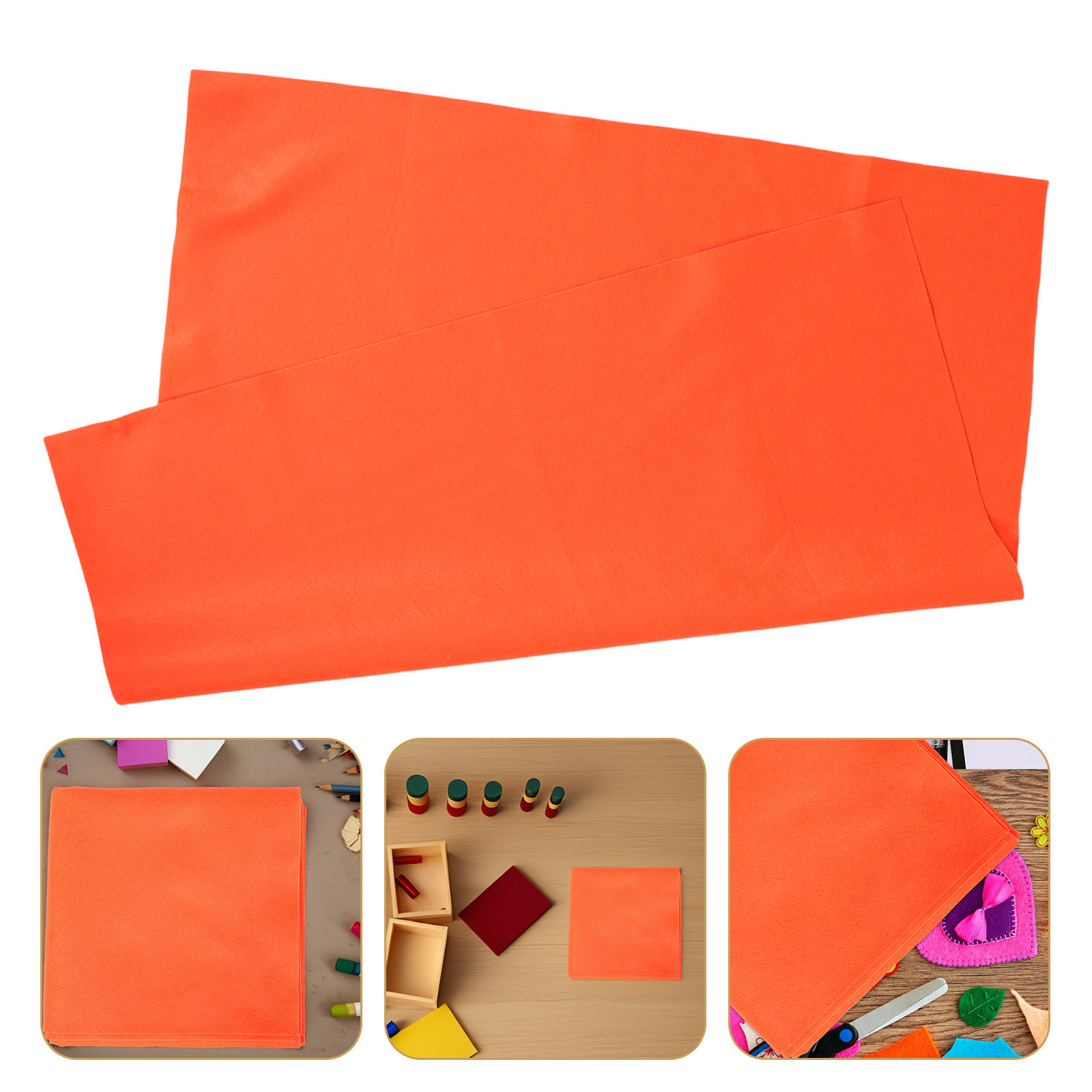 Art Craft Class - Lembaran Kain Felt Oranye Lembut Fleksibel