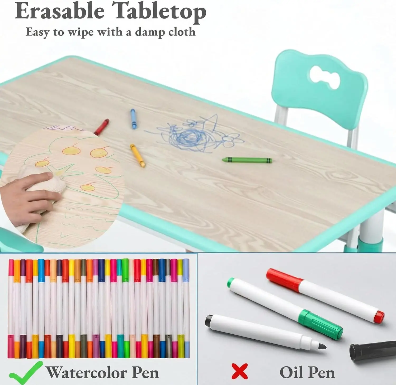 Set Meja dan 6 Kursi Anak, Mej - Art Craft Preschool ulasan dan harga