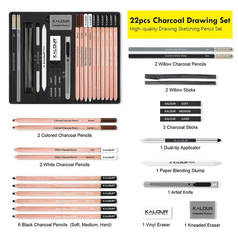 Kalour PDAS Set Seni Sketsa Ar - Sketching Charcoal Set ulasan dan harga