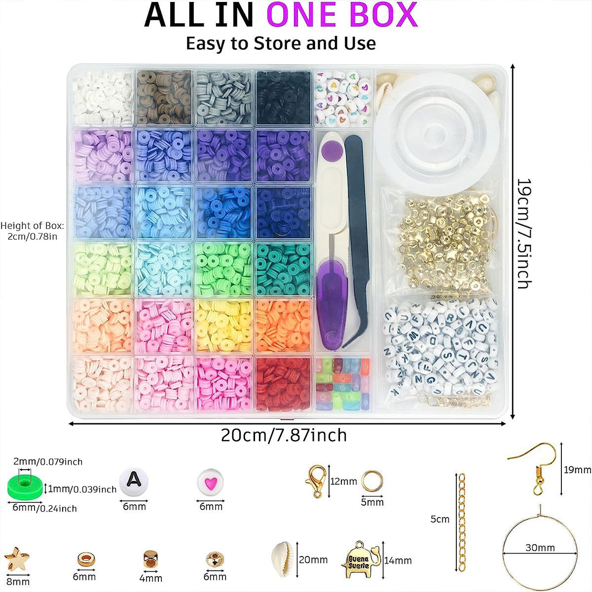 6000 buah 24 warna manik-manik - Polymer Clay Set ulasan dan harga