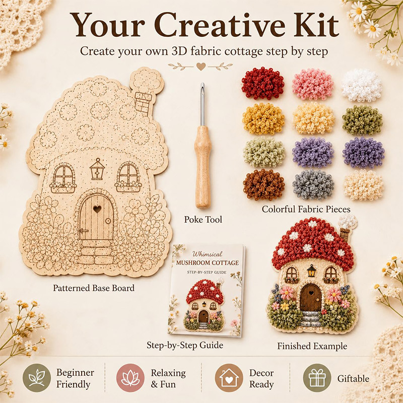 Kit DIY Seni Poke Rumah Jamur  - Art Craft Home ulasan dan harga