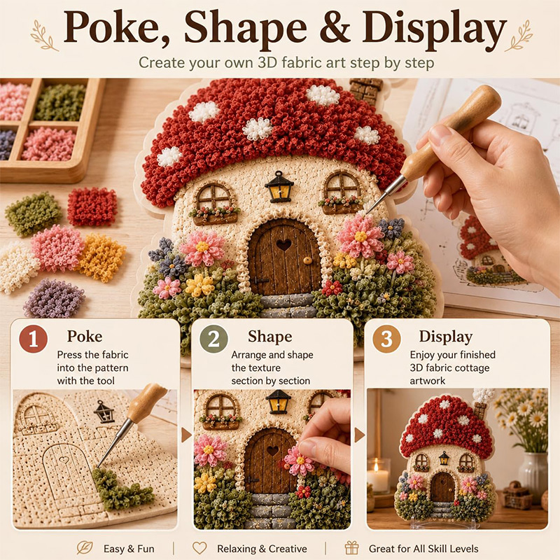 Kit DIY Seni Poke Rumah Jamur  - Art Craft Home ulasan dan harga