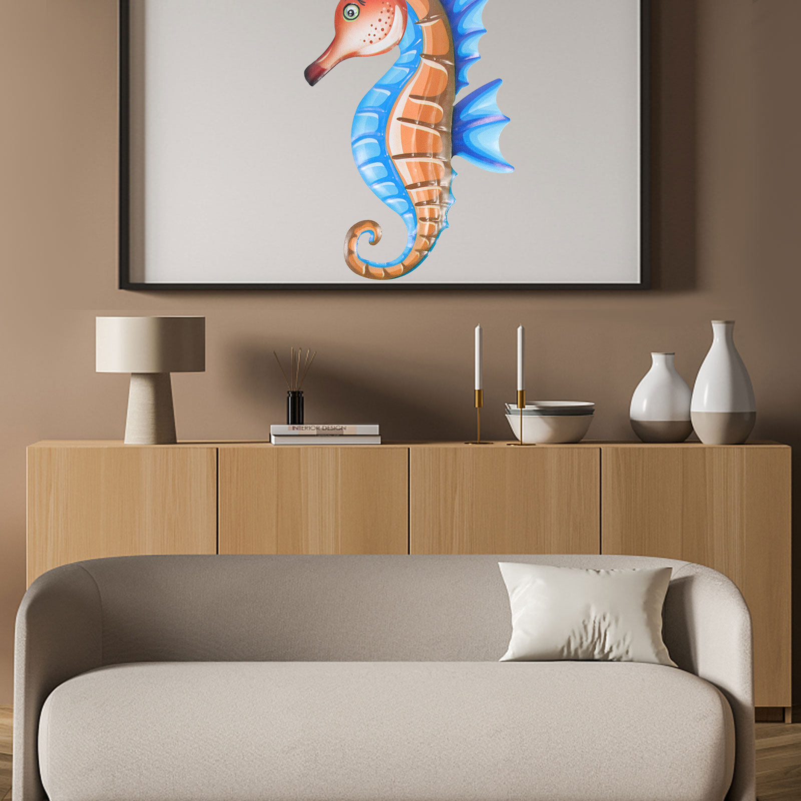 Hiasan Dinding Kuda Laut Logam - Art Craft Horse ulasan dan harga