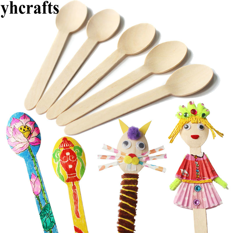 20 Buah/Lot. Sendok Kayu Seni  - Art Craft Kindergarten ulasan dan harga